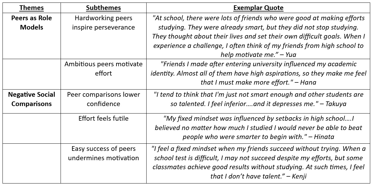 Influence of Peers on Intelligence/Effort Beliefs